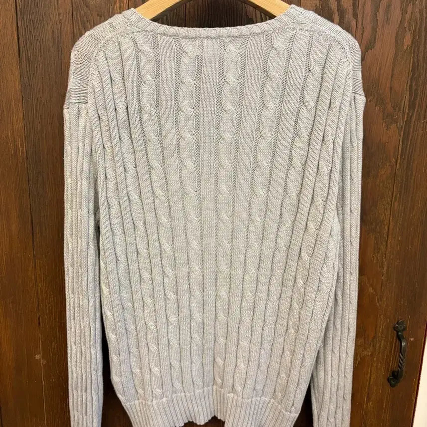 [BUNJANG] Ralph Lauren Gray Cable Knit Sweater / 랄프로렌 정품 그레이 케이블 니트