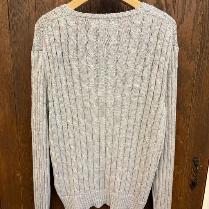 [BUNJANG] Ralph Lauren Gray Cable Knit Sweater / 랄프로렌 정품 그레이 케이블 니트