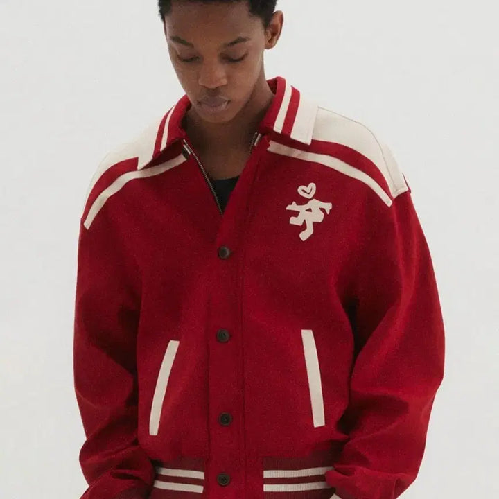 [BUNJANG] DNSR Heartfield Crop Varsity Jacket XL / dnsr 하트필드 크롭 XL