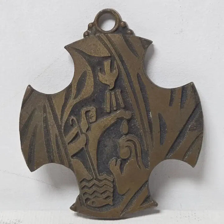 [BUNJANG] 1985 Brass Crucifix / 1985년 황동 십자가 예수님 십자가 가톨릭 십자가