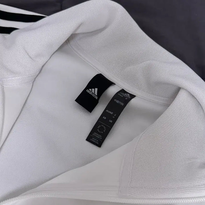 [SOLD OUT] 아디다스 화이트 흰색 삼선 져지 트랙탑 라지