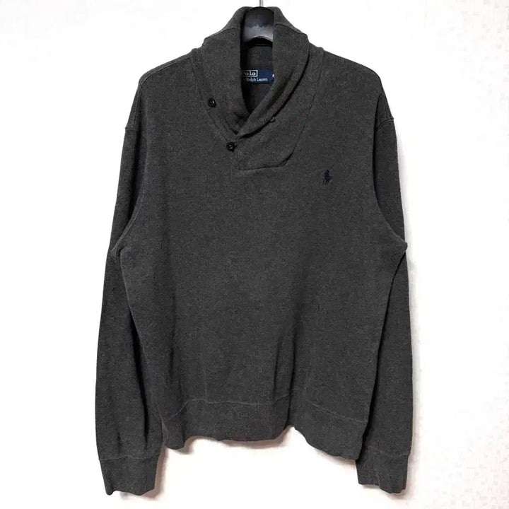 [BUNJANG] Polo Ralph Lauren Shawl Collar Sweatshirt Charcoal / [M,95]폴로랄프로렌 숄카라 맨투맨 긴팔티 차콜