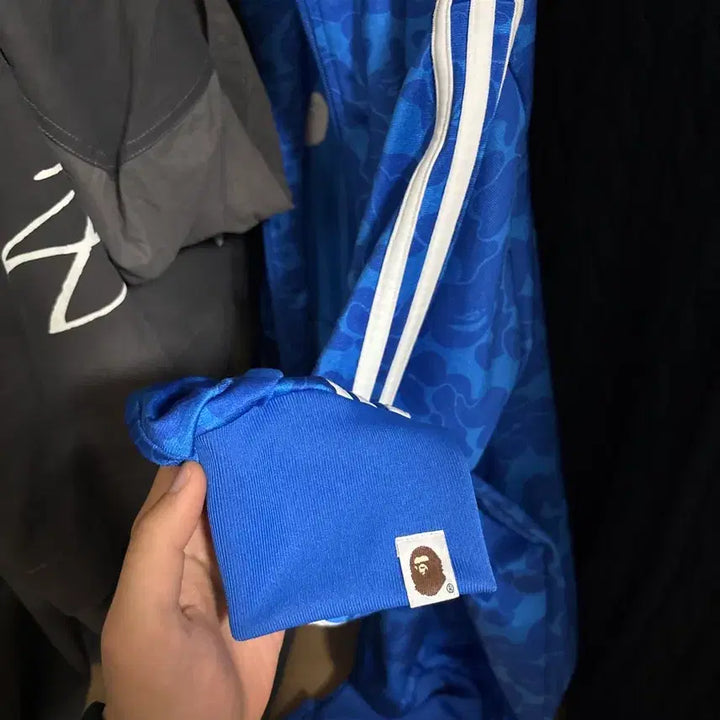 [BUNJANG] Adidas x BAPE Blue Track Top XL / 아디다스 x 베이프 블루 트랙탑 KR XL