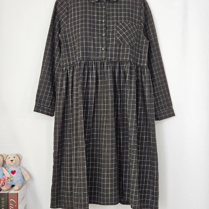 [SOLD OUT] 딩동 :) 바둑판무늬 카라원피스