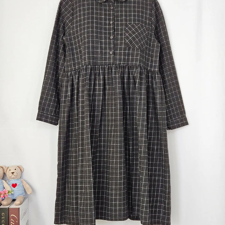 [SOLD OUT] 딩동 :) 바둑판무늬 카라원피스
