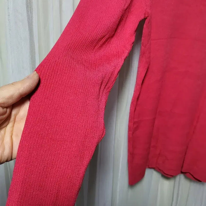 [BUNJANG] Madam JOCONDA Red Pink Knit Top / [새상품/일제]마담조콘다 큐빅 레드핑크 니트