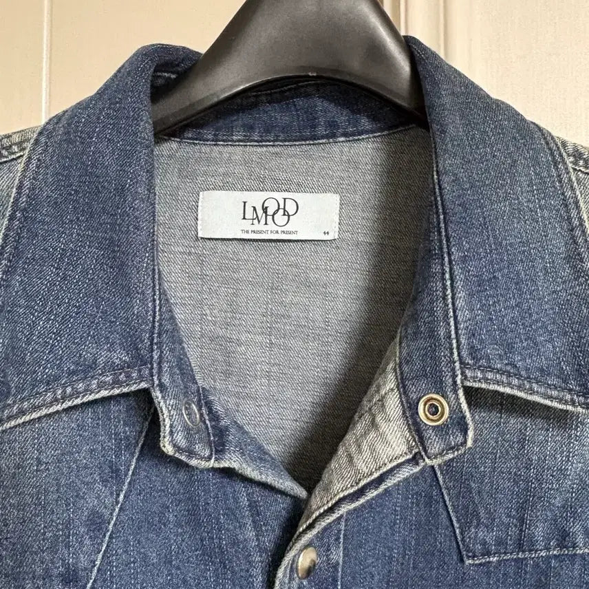 [BUNJANG] Elmood Badguy Denim Western Shirt Washed Blue 44 / 엘무드 배드가이 데님 웨스턴 셔츠 워시드 블루 44