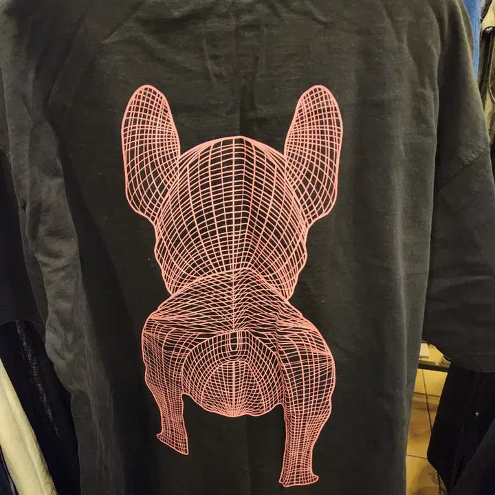 [SOLD OUT] 라이프워크 핑크 불독 블랙 반팔티