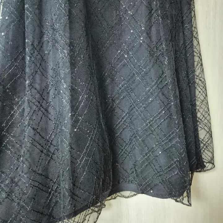 [SOLD OUT] (24년) 듀엘 롱스커트 레이스 블록 비딩스커트 55