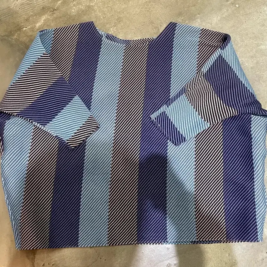 [BUNJANG] Pleats Me Striped Blouse / 플리츠미 배색스트라이프 블라우스