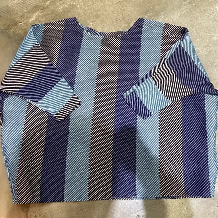 [BUNJANG] Pleats Me Striped Blouse / 플리츠미 배색스트라이프 블라우스