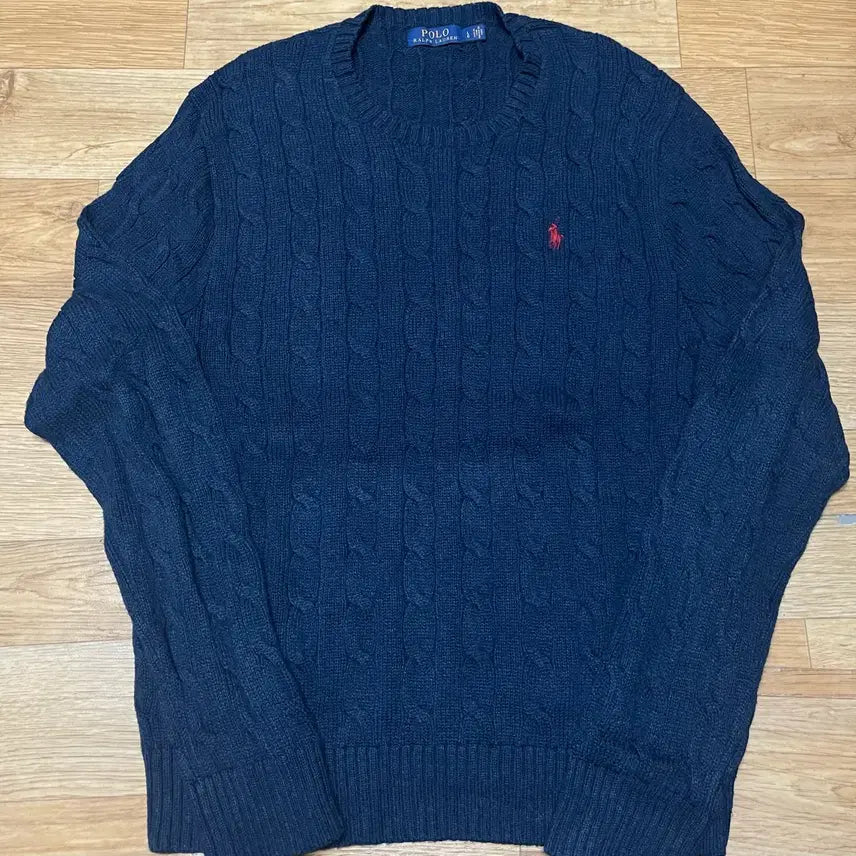 [SOLD OUT] 폴로 신형 꽈배기니트 케이블니트 네이비 L사이즈(105사이즈)