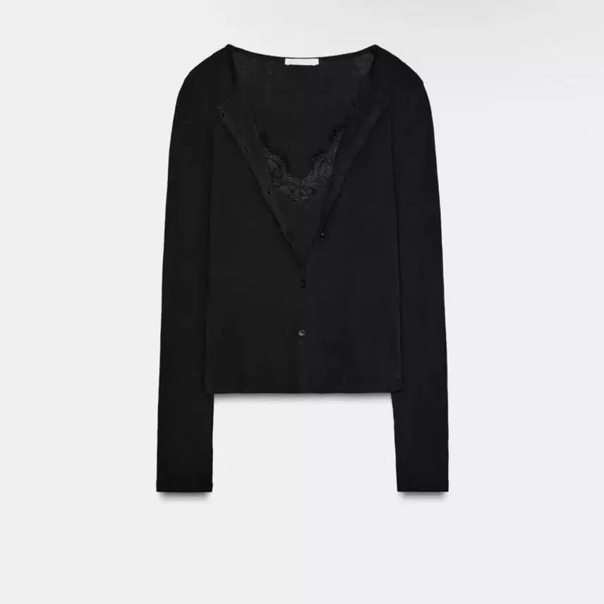[BUNJANG] ZARA Lace Combo Top Jacket (Black, M) / 자라 레이스 콤비 탑 재킷 (블랙/M사이즈) 환승연애 현지 착용