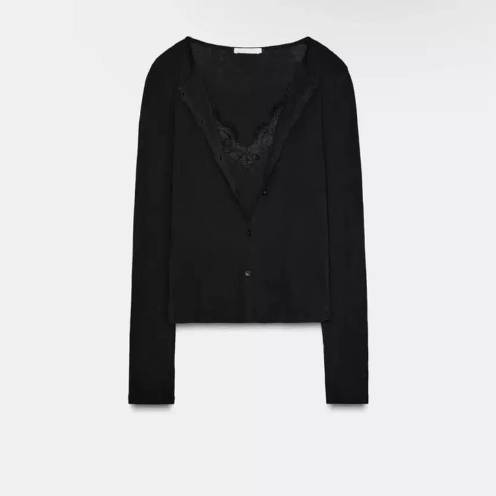 [BUNJANG] ZARA Lace Combo Top Jacket (Black, M) / 자라 레이스 콤비 탑 재킷 (블랙/M사이즈) 환승연애 현지 착용