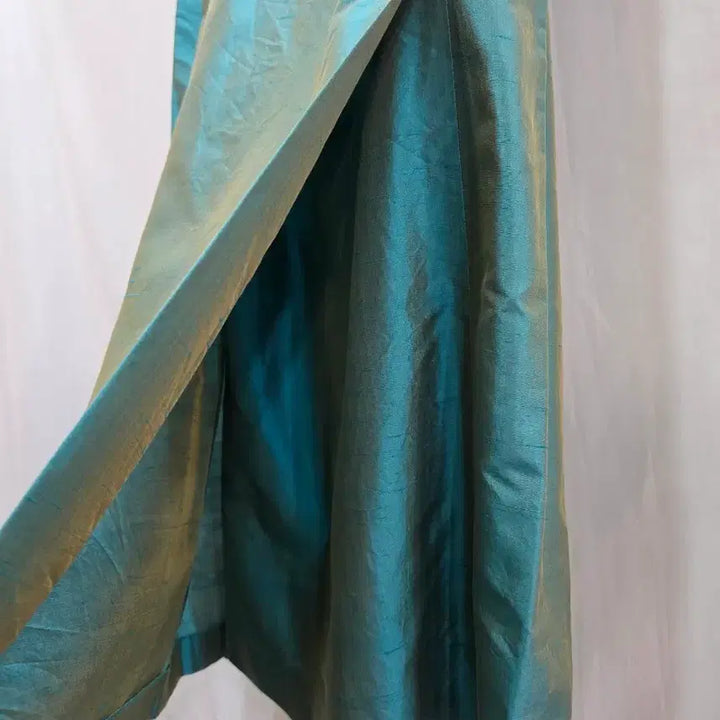 [BUNJANG] Max Mara Mint Green Cheongsam Style Silk Maxi Dress / (정품)막스마라 민트색 치파오 스타일 민소매 실크 원피스