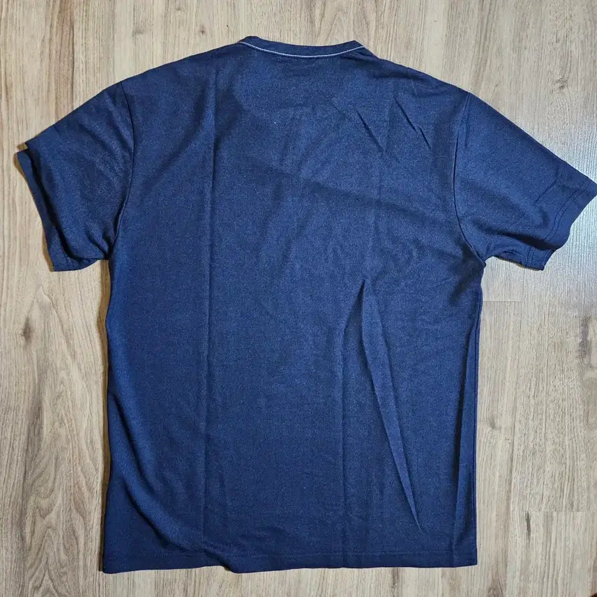 [BUNJANG] Unbranded Navy Henley Neck Short Sleeve T-shirt / 헨리넥 반팔 티셔츠 네이비