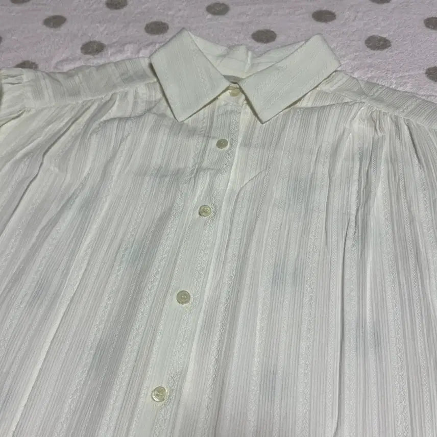 [BUNJANG] Lace Stripe Shirt / 레이스 스트라이프 셔츠