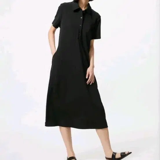 [BUNJANG] Uniqlo Crepe Jersey Polo Dress / 유니클로)크레이프저지폴로원피스