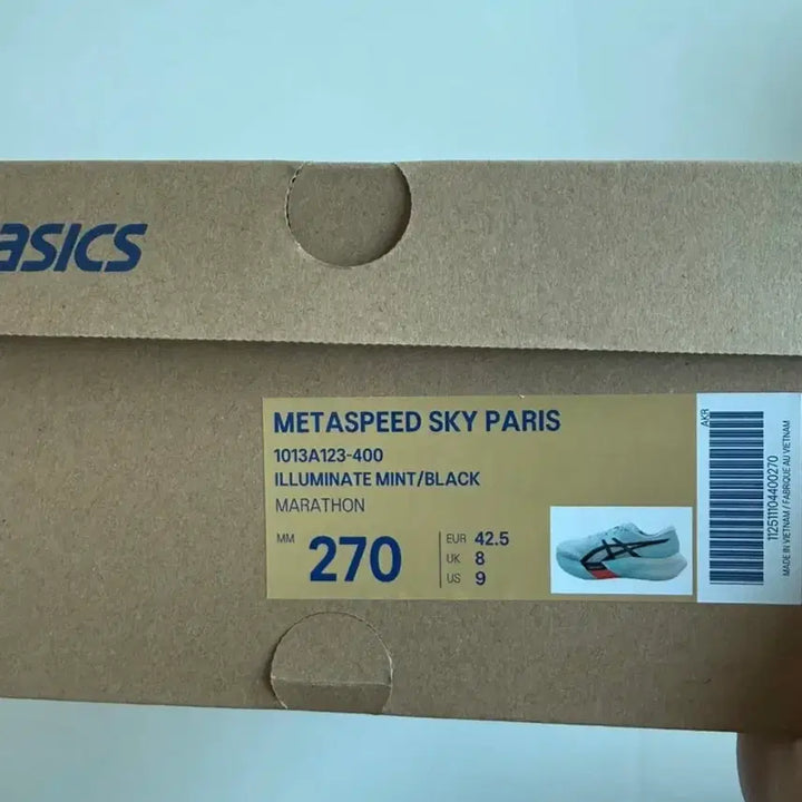 [BUNJANG] Asics Metaspeed Sky Paris Running Shoes / 아식스 메타스피드 스카이 파리 270새상품