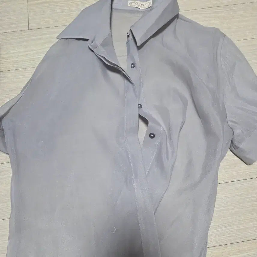 [BUNJANG] U-UR Sheer Half Blouse / 유유알) 시스루 하프 블라우스