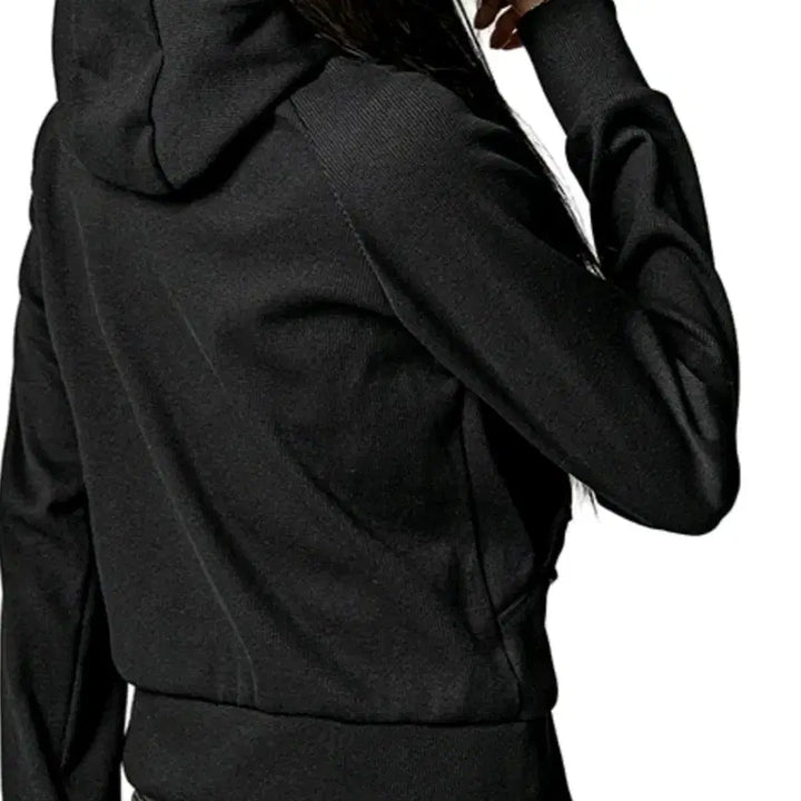 [BUNJANG] Pachez Ribbed Stud Slim Fit Two-Way Hooded Zip-Up / 파체즈 골지 스터드 슬림핏 투웨이 후드 집업