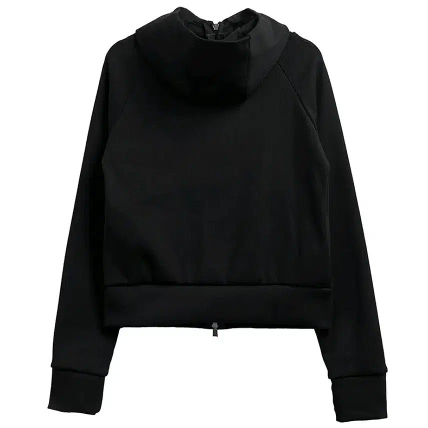[BUNJANG] Pachez Ribbed Stud Slim Fit Two-Way Hooded Zip-Up / 파체즈 골지 스터드 슬림핏 투웨이 후드 집업