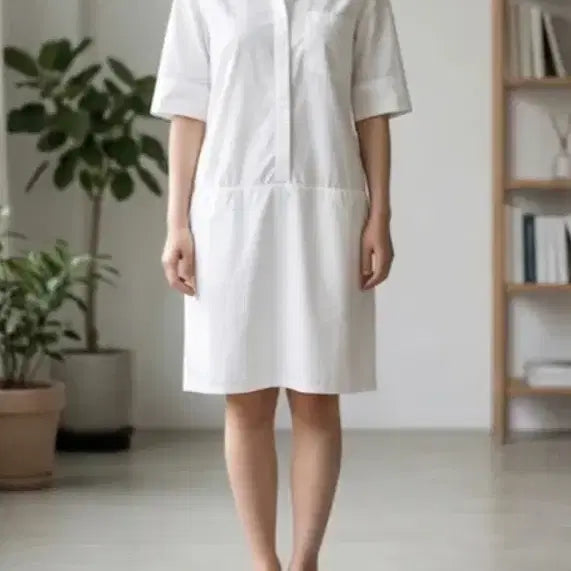 [BUNJANG] DKNY White Shirt Dress / DKNY 화이트 셔츠 원피스 ~55반