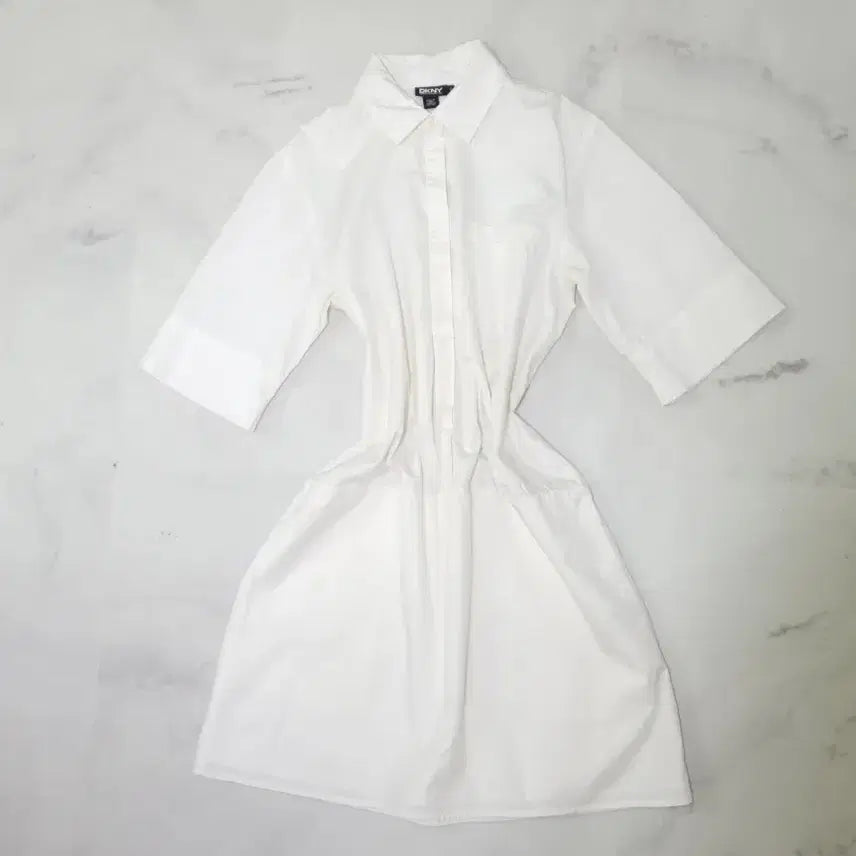 [BUNJANG] DKNY White Shirt Dress / DKNY 화이트 셔츠 원피스 ~55반
