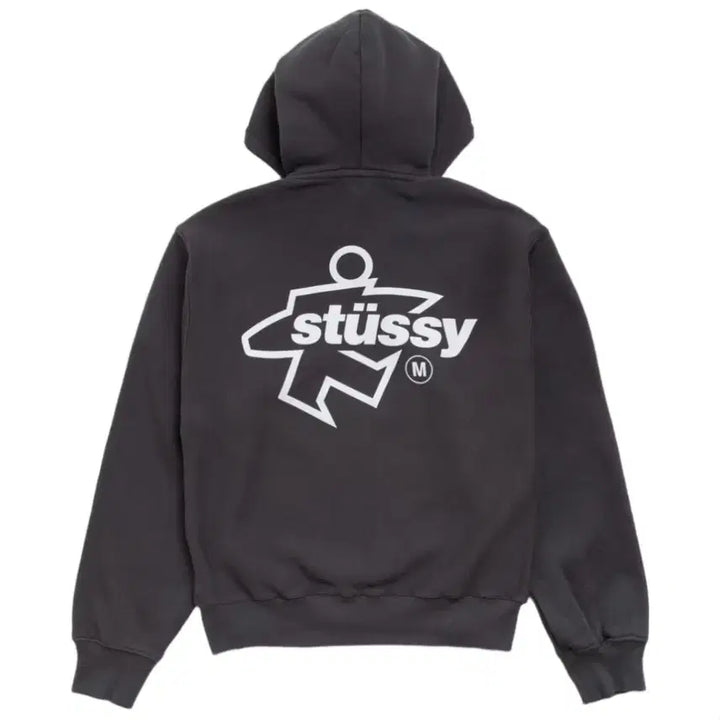 [BUNJANG] Stussy Surf Faded Black Zip-Up Hoodie / 스투시 서프 사이즈 집 후드 페이디드 블랙