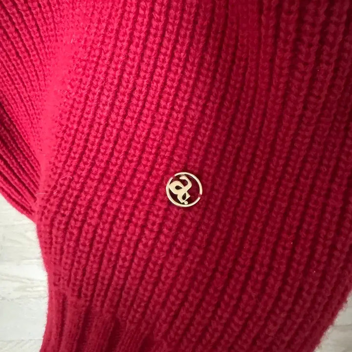 [BUNJANG] Atcorner Turtle Neck Short Sleeve Knit Top / 엣코너 터틀넥 반팔 니트 레드