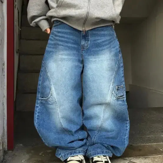 [BUNJANG] OurSeeZ Jet Curved Denim Pants - Light Blue Size 1 / (새상품) 아워시즈 제트 커브드 데님 팬츠 - 중청 1사이즈