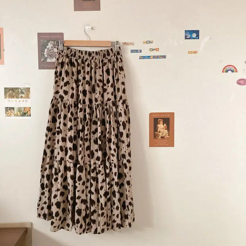 [BUNJANG] Leopard Print Banded Skirt / 레오파드 밴딩스커트