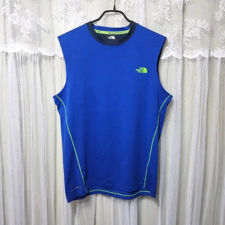 [BUNJANG] The North Face Blue Sleeveless T-Shirt / 노스페이스 블루 민소매 티셔츠