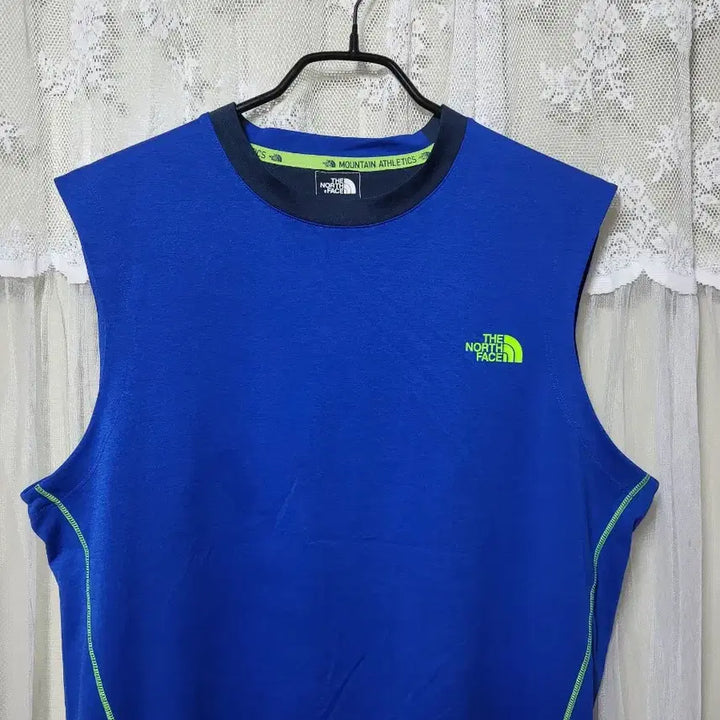[BUNJANG] The North Face Blue Sleeveless T-Shirt / 노스페이스 블루 민소매 티셔츠