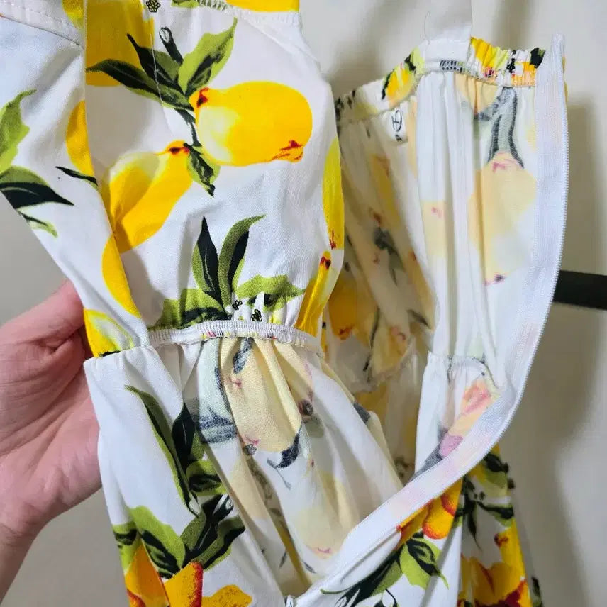 [BUNJANG] Vibrant Lemon Bustier Dress / 화사한 레몬 뷔스티에 원피스