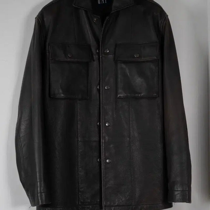 [BUNJANG] Old Gap Dark Brown Cowhide Leather Car Coat / 올드갭 다크 브라운 카코트