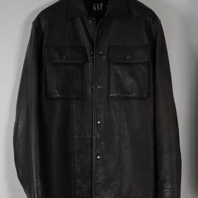 [BUNJANG] Old Gap Dark Brown Cowhide Leather Car Coat / 올드갭 다크 브라운 카코트