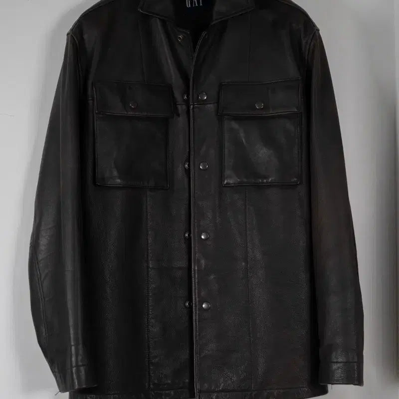[BUNJANG] Old Gap Dark Brown Cowhide Leather Car Coat / 올드갭 다크 브라운 카코트