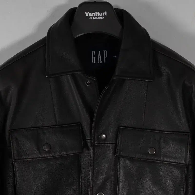 [BUNJANG] Old Gap Dark Brown Cowhide Leather Car Coat / 올드갭 다크 브라운 카코트