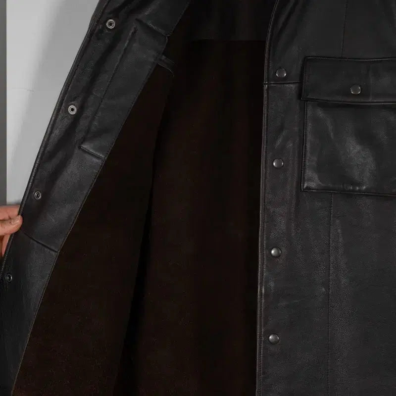 [BUNJANG] Old Gap Dark Brown Cowhide Leather Car Coat / 올드갭 다크 브라운 카코트