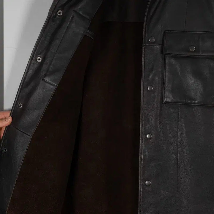 [BUNJANG] Old Gap Dark Brown Cowhide Leather Car Coat / 올드갭 다크 브라운 카코트