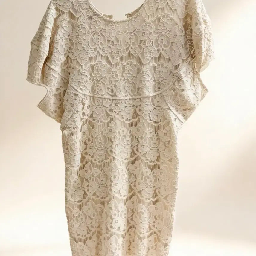 [BUNJANG] MOSAIC Lace Puff Sleeve Dress / 새상품 MOSAIC 레이스 원피스 퍼프 소매