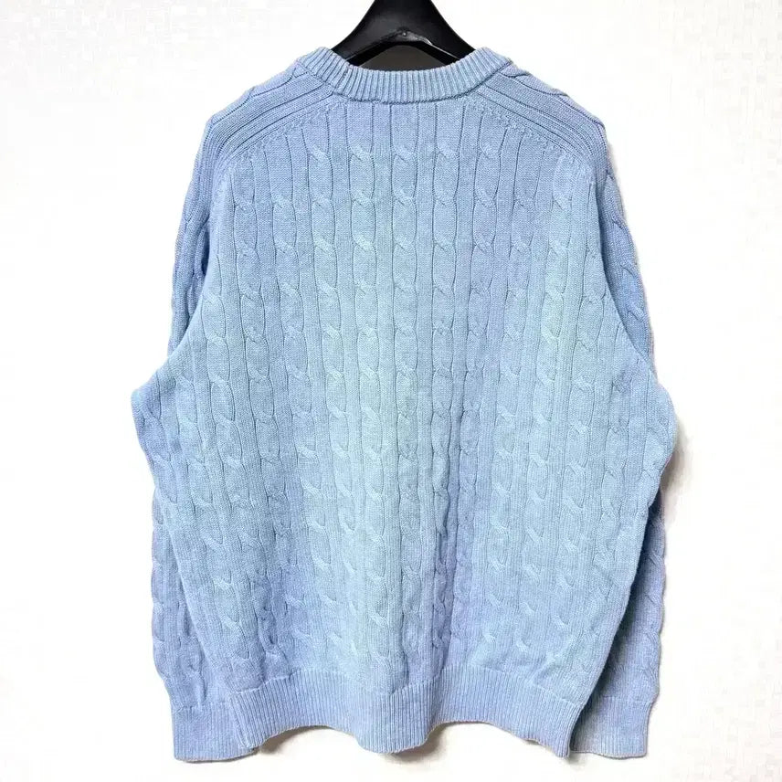 [BUNJANG] Intempo Mood Cable Knit Sweater - Blue / [L,100]인템포무드 케이블 니트 스웨터 블루