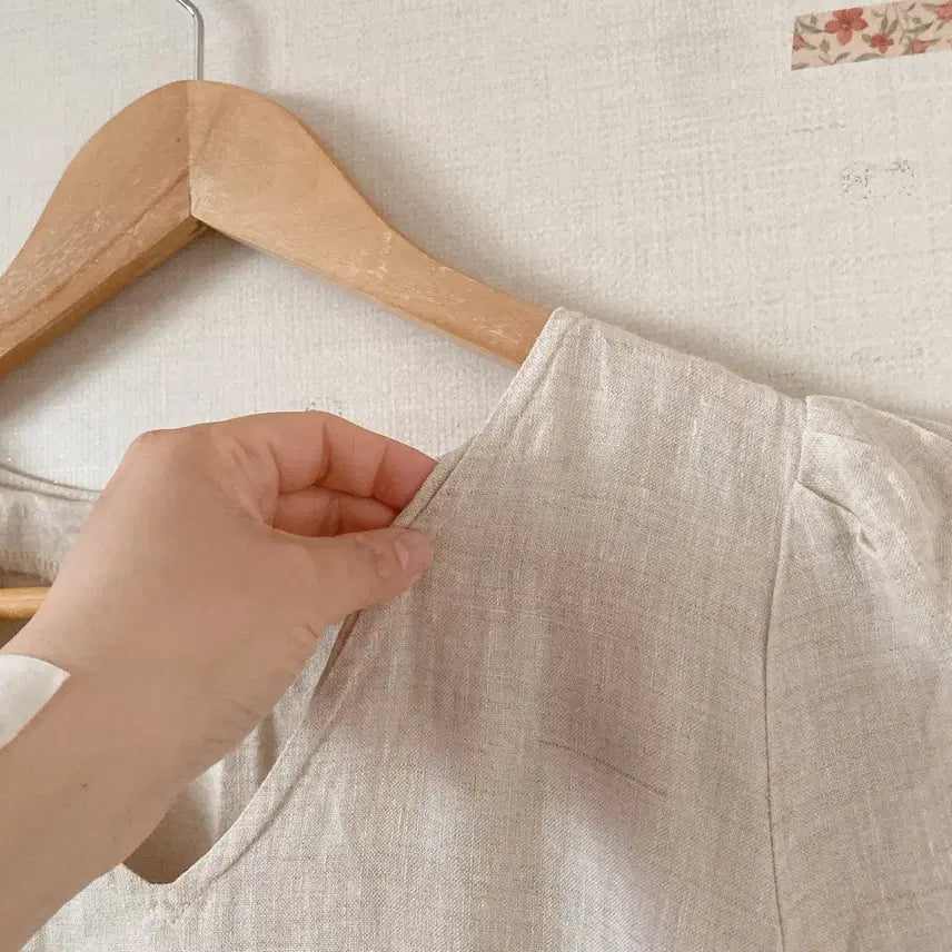[BUNJANG] V-Neck Linen Dress / 브이넥 린넨원피스