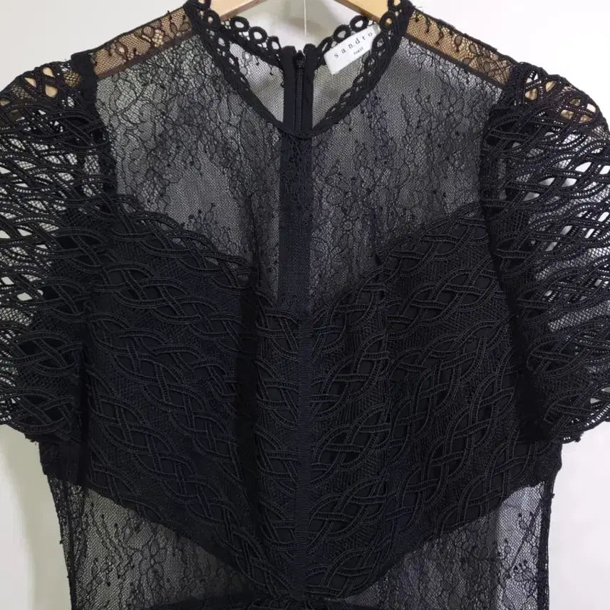 [BUNJANG] Sandro Black Lace Dress / 산드로 블랙 레이스 원피스 ~55