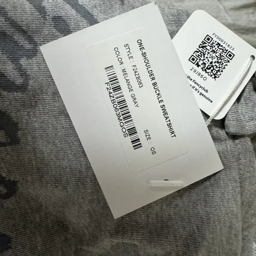 [SOLD OUT] (텍O 새상품) 팬시클럽 원숄더 버클 스웻셔츠 멜란지