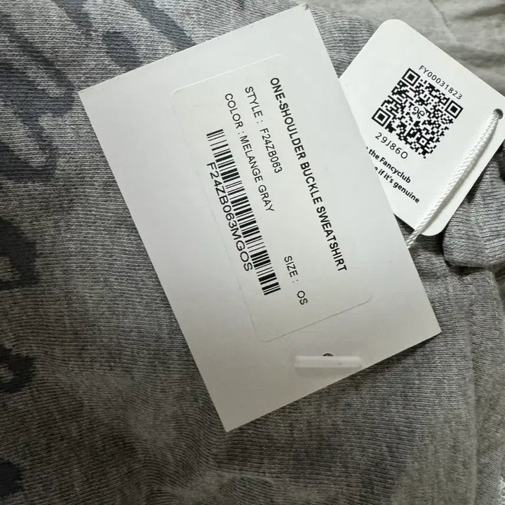 [SOLD OUT] (텍O 새상품) 팬시클럽 원숄더 버클 스웻셔츠 멜란지
