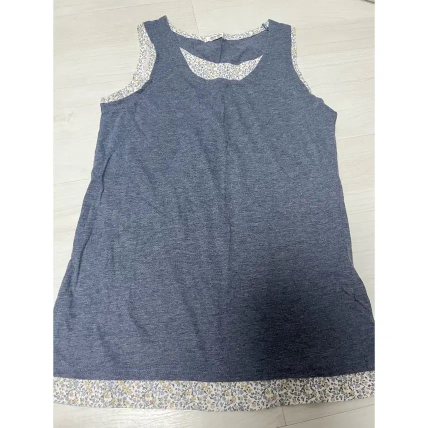 [BUNJANG] Layered Floral Mori Girl Tank Top / 잔꽃 레이어드 모리걸 나시