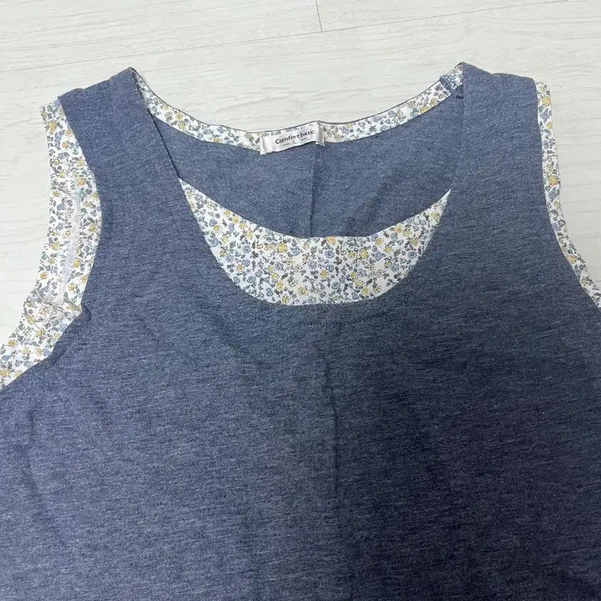 [BUNJANG] Layered Floral Mori Girl Tank Top / 잔꽃 레이어드 모리걸 나시