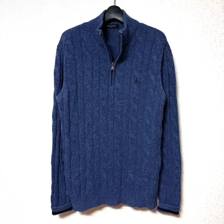 [BUNJANG] Beanpole Wool Half-Zip Knit Sweater / [L,100]빈폴 울 반집업 니트 스웨터 블루